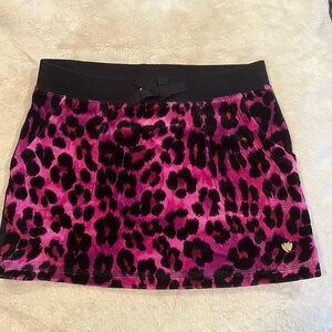 Juicy Couture skirt girls sz 6/7 pink leopard velour